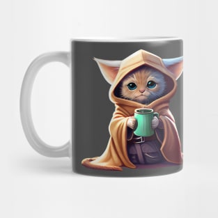 Grogu Kitten Star Wars Mandalorian Baby Yoda Cute Adorable Fan Art Star Wars Gift for Cat Lovers Mug